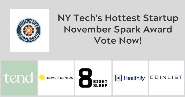 Vote Now for the Hottest NY Startup! December VentureFizz Spark Award banner image
