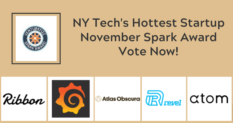 Vote Now for the Hottest NY Startup! November VentureFizz Spark Award banner image