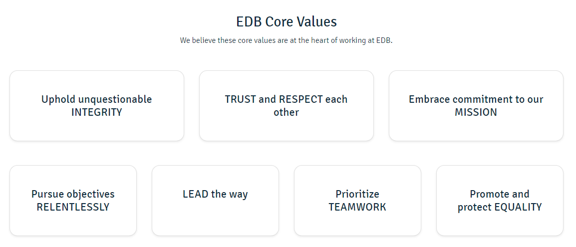Values at EDB