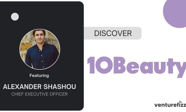 Profile card with Alexander Shashou's portrait on a dark panel, 'Featuring' above his name and 'Chief Executive Officer' title on the left.