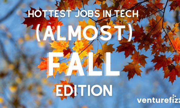 Banner image announcing the 'Hottest Jobs in Tech (Almost) Fall Edition' with autumn leaves and bold white text, VentureFizz branding bottom-right.